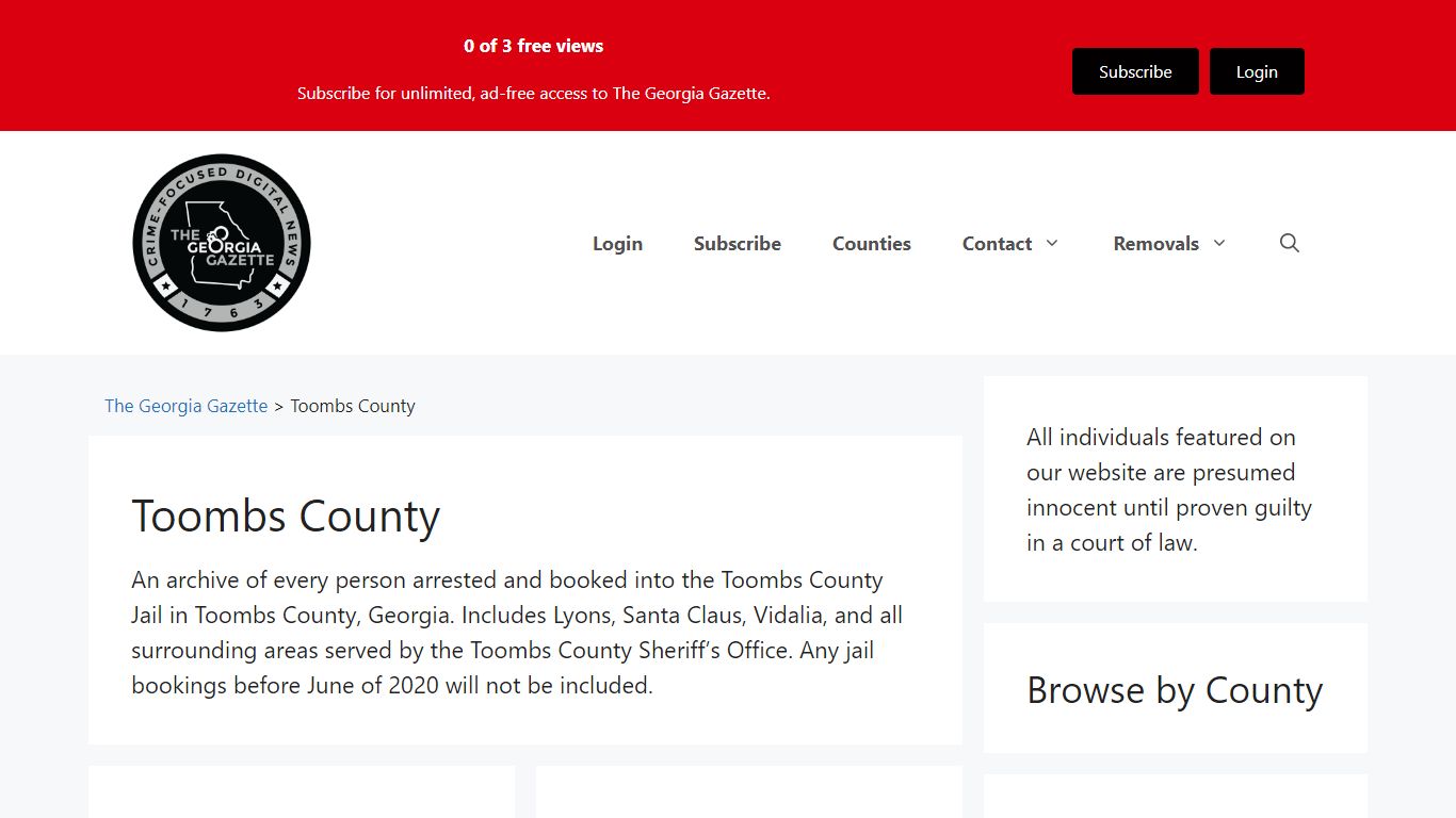 Toombs County - The Georgia Gazette